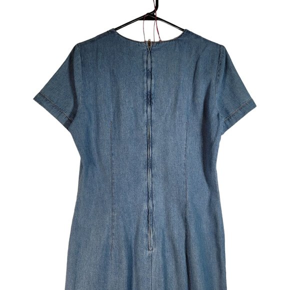Chorus Blues Women's Size 6 Blue Denim Dress Short Sleeve Maxi Dress - Picture 6 of 8